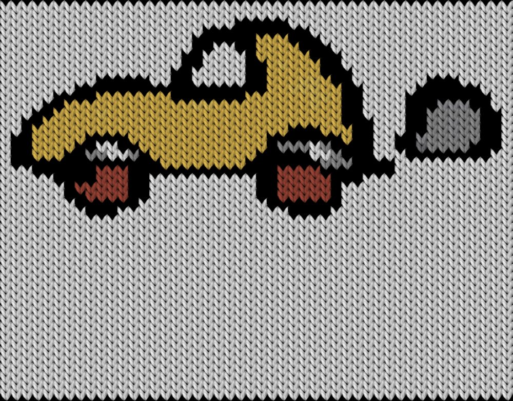 Knitting motif chart, Car