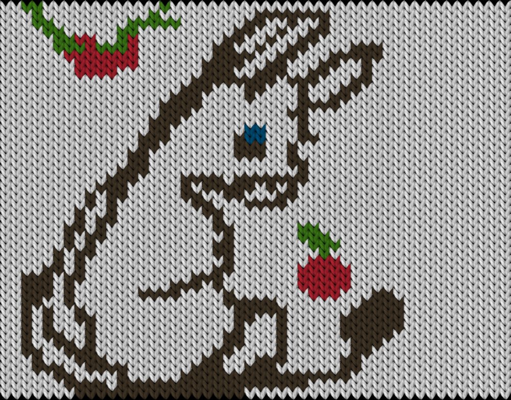 Knitting motif chart, Donkey