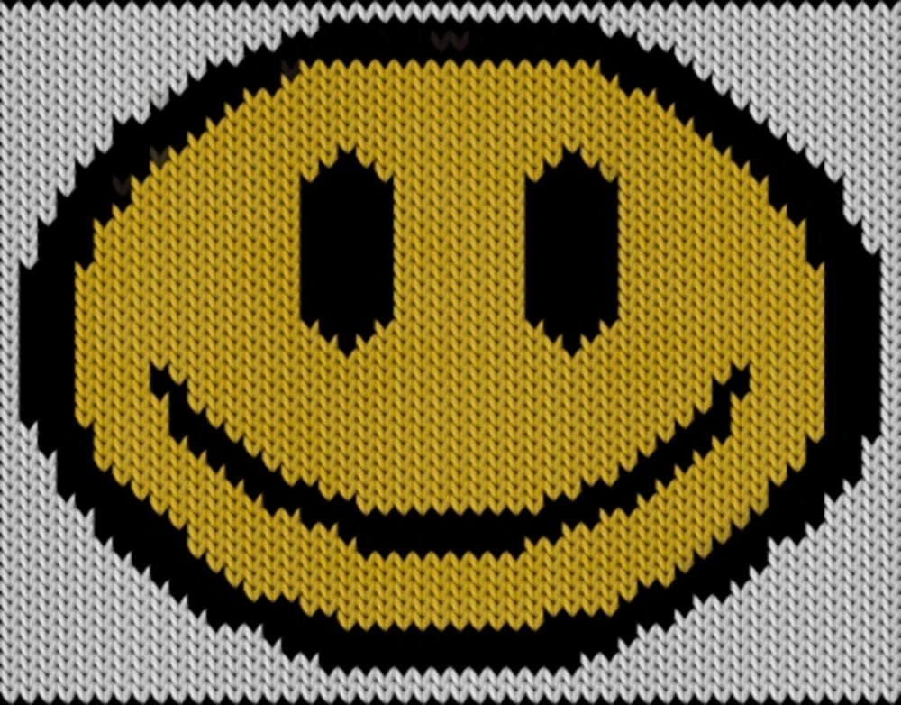 Knitting motif chart, Smile