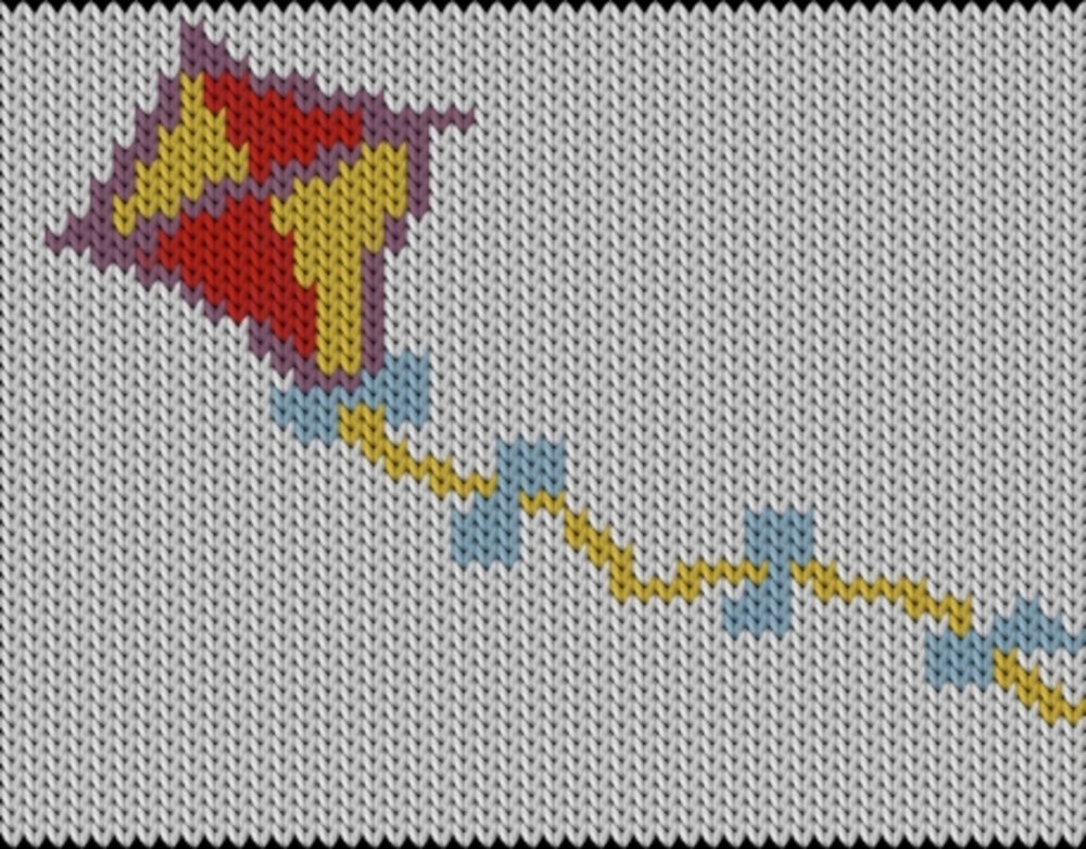 Knitting motif chart, Kite