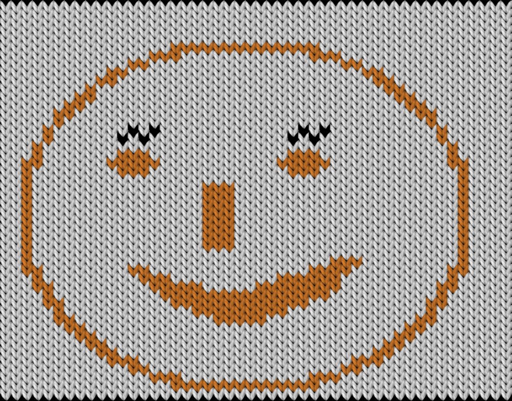 Knitting motif chart, Smile