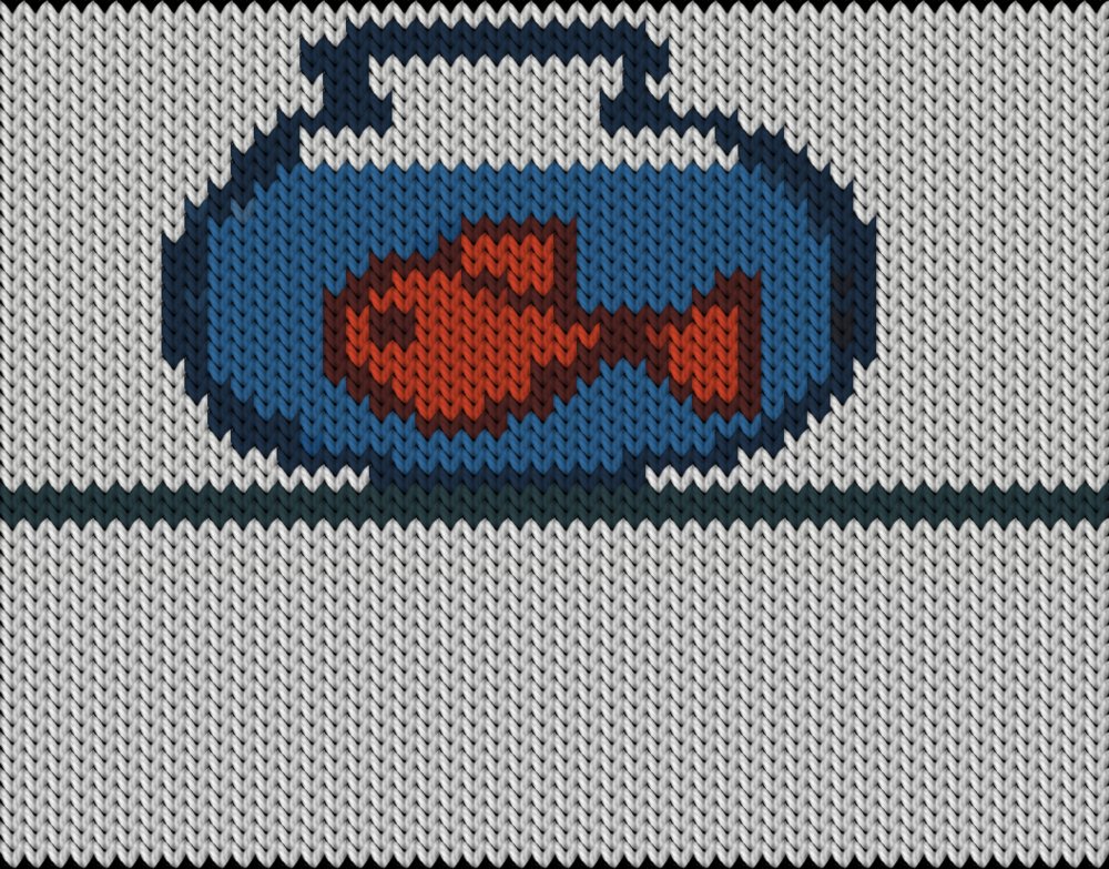 Knitting motif chart, Fish bowl