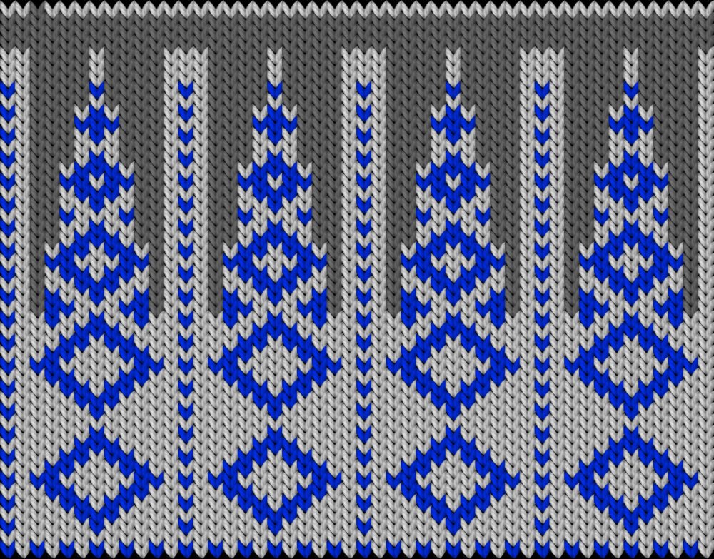 Knitting motif chart, rombuses