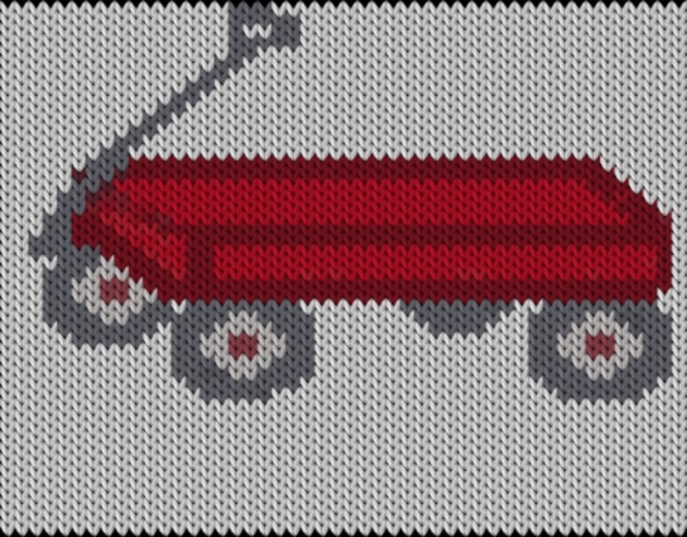 Knitting motif chart, Kocsi
