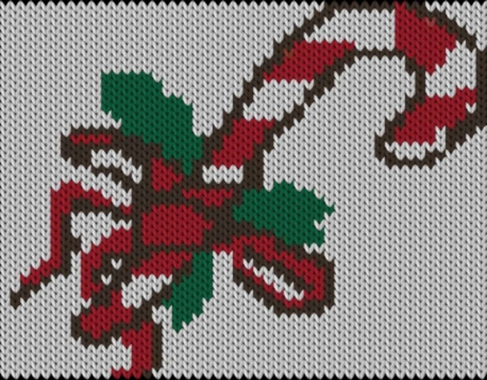 Knitting motif chart, Christmas1