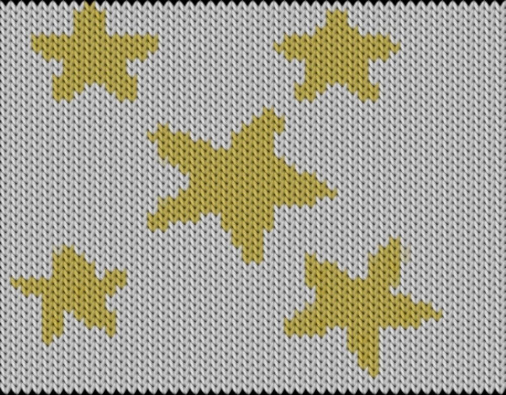 Knitting motif chart, Stars