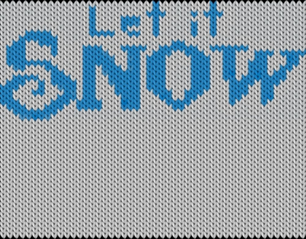 Knitting motif chart, Let is snow