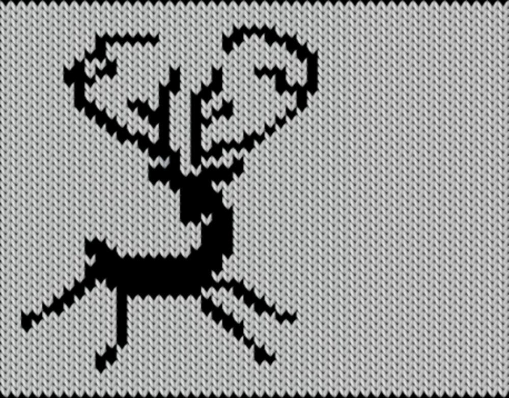 Knitting motif chart, Deer