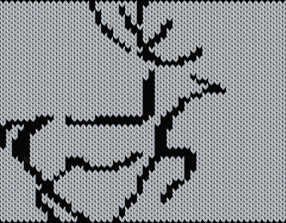 Knitting motif chart, Deer 1