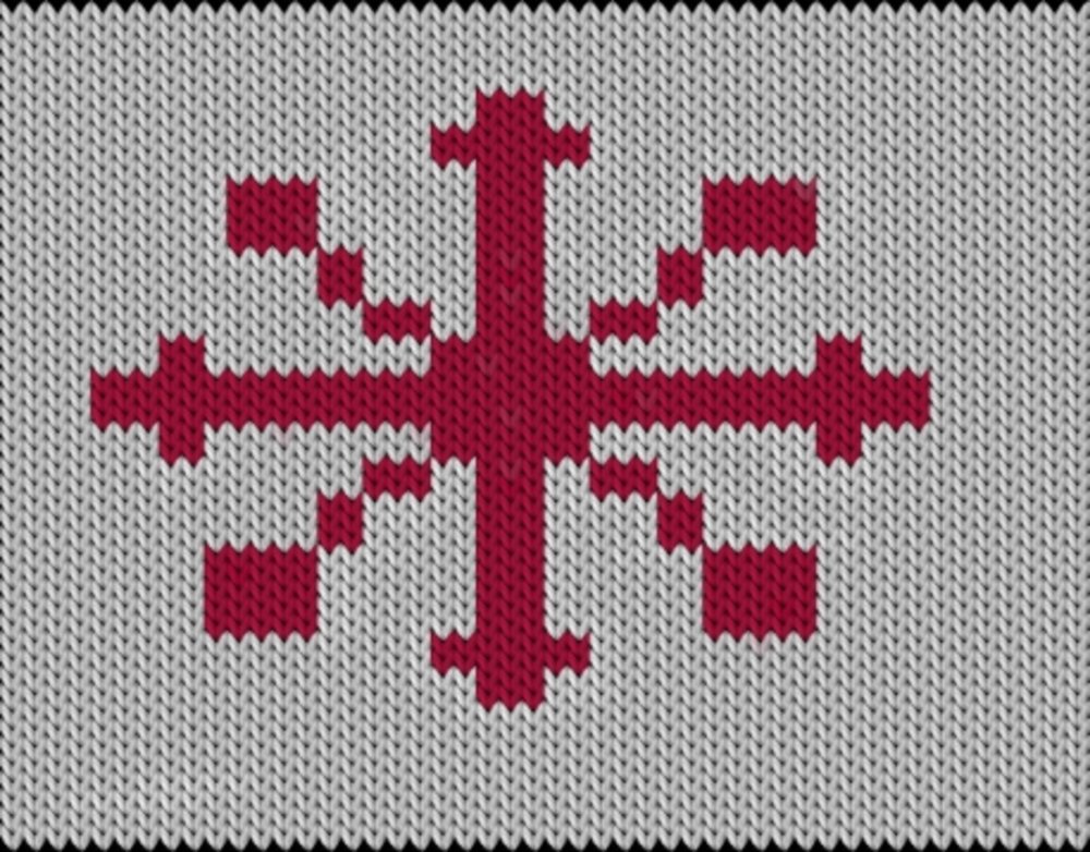 Knitting motif chart, Snowflake - 3