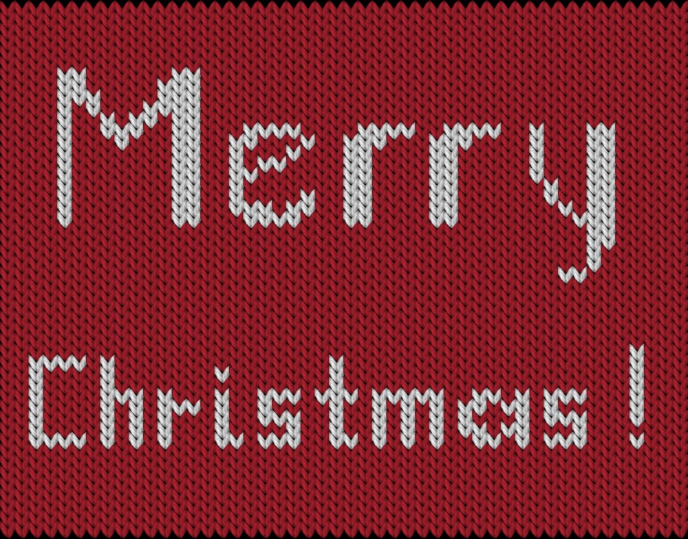 Knitting motif chart, Merry Christmas