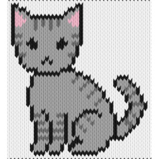 Grey Tabby Knitting Chart – Classic Cat Motif for Cozy Projects