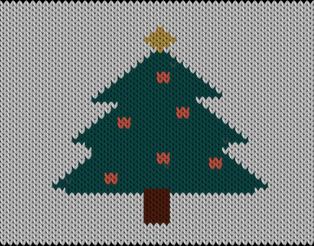 Knitting motif chart, tree