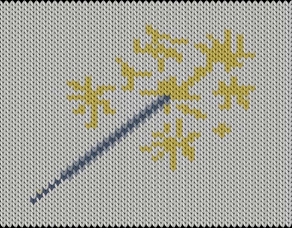 Knitting motif chart, Sparklers
