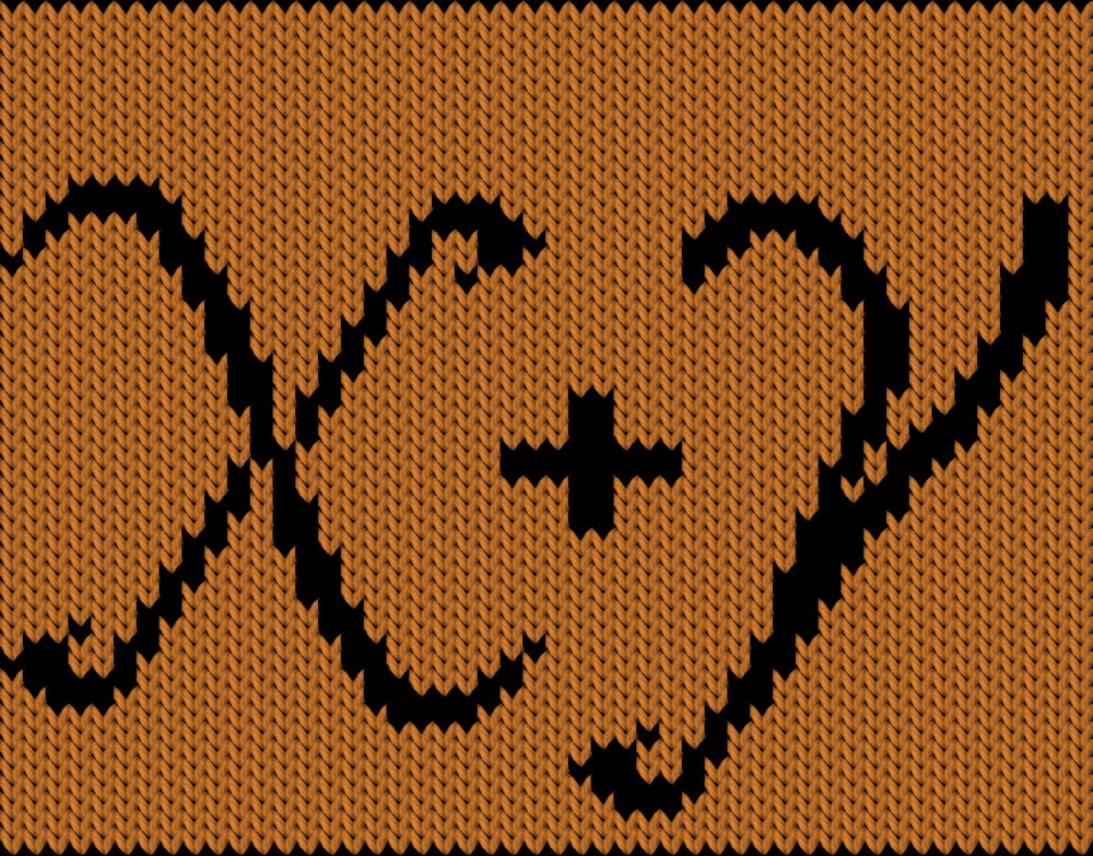 Knitting motif chart, x + y