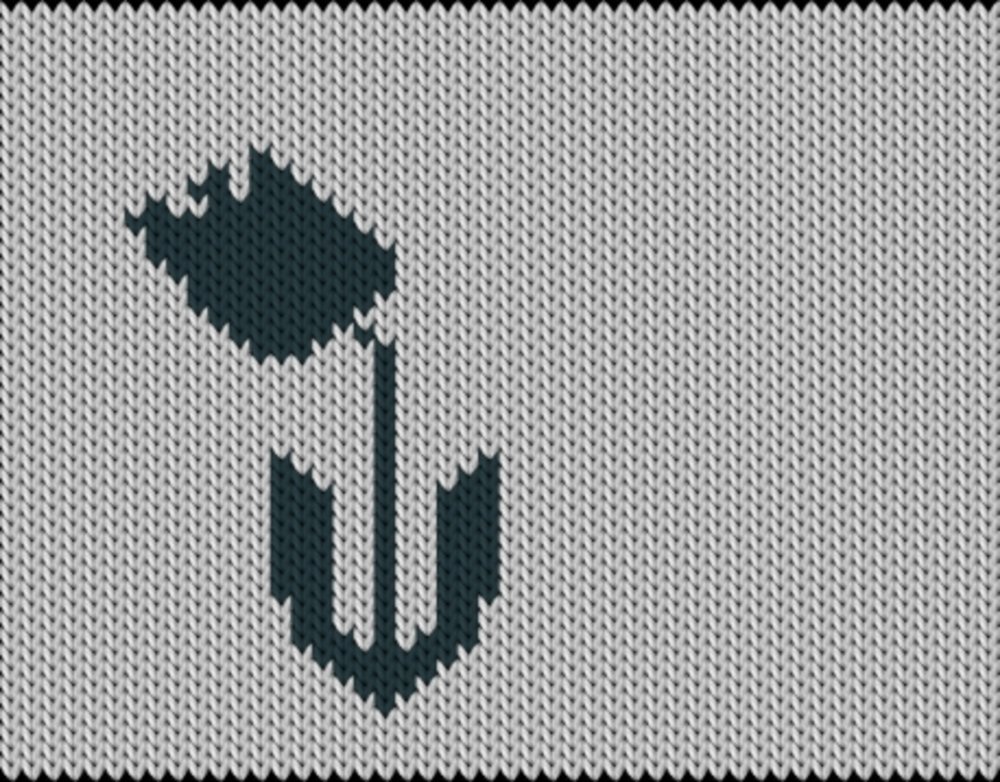 Knitting motif chart, Tulip