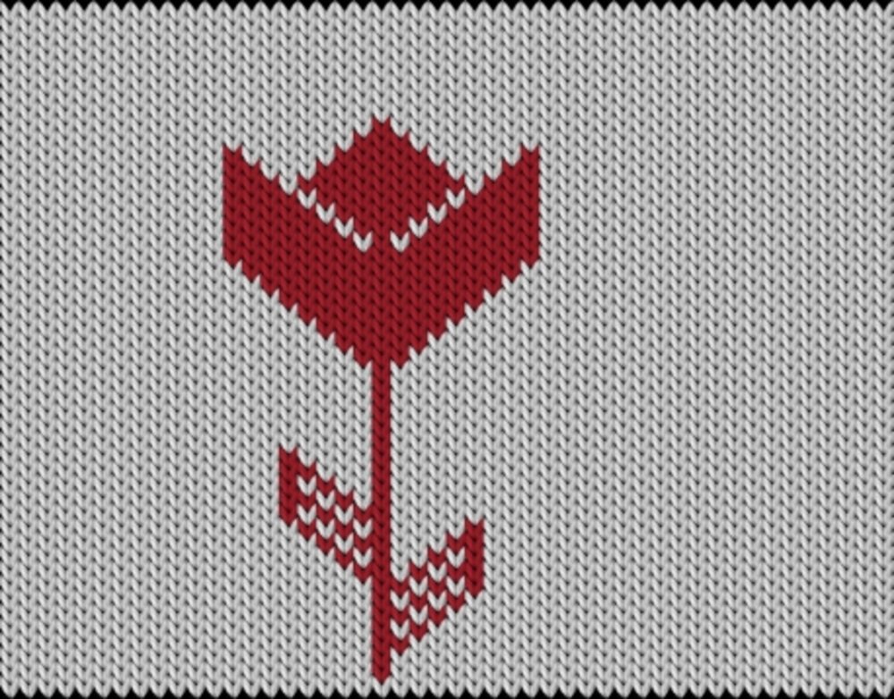 Knitting motif chart, Tulip