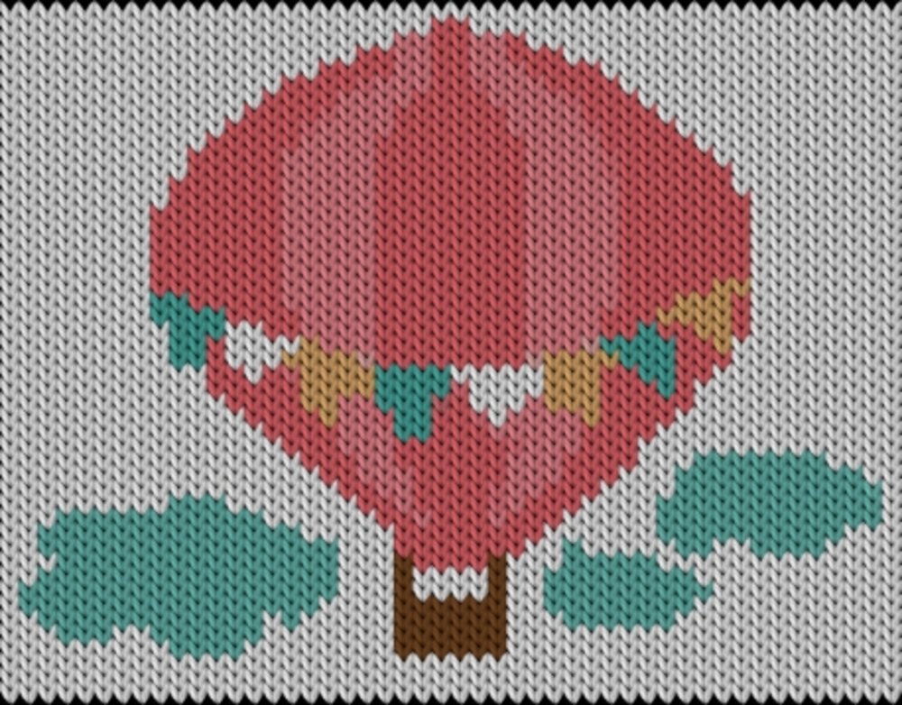 Knitting motif chart, Air-Balloon