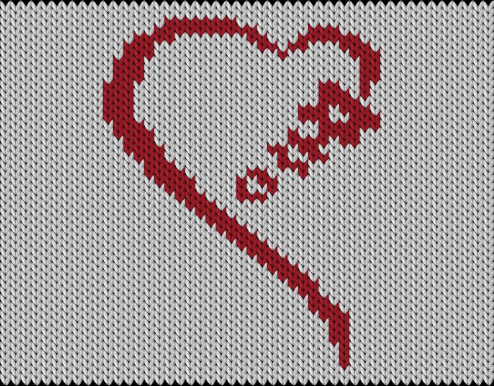 Knitting motif chart, Loveflower