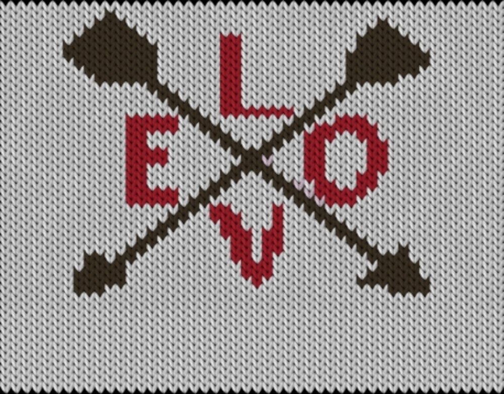 Knitting motif chart, Arrows-Love