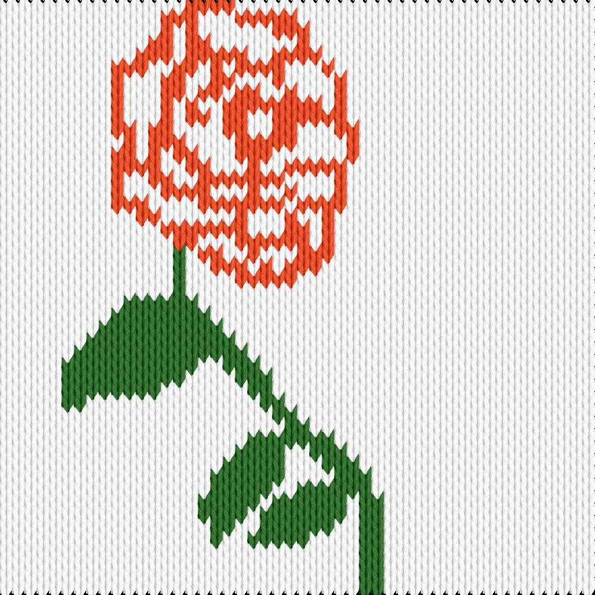 Knitting motif chart, rose