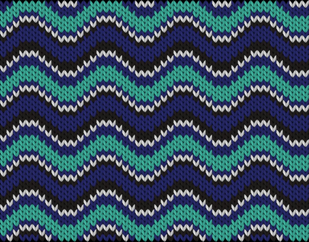 Knitting motif chart, Waves