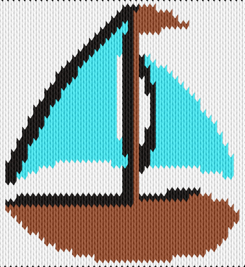 Knitting motif chart, Little Sailor Motif